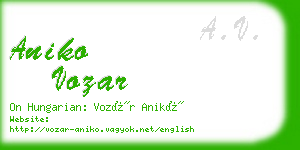 aniko vozar business card